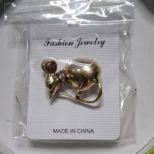 Fashion Jewelry Gold Mouse Brooch